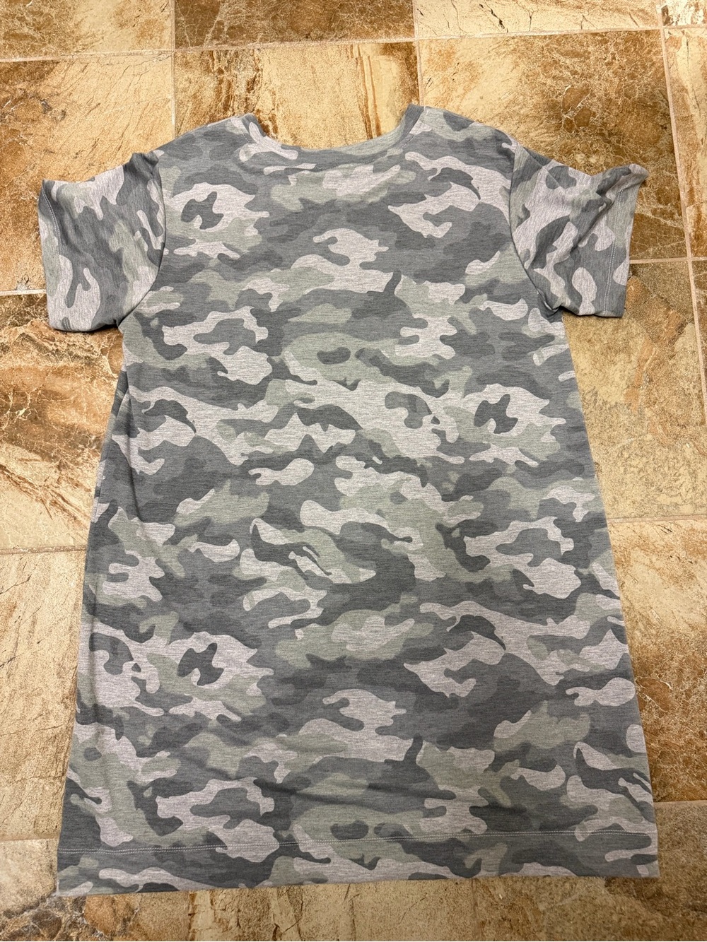 Gray Camo Short Sleeve Tshirt dress - Picture 2 of 4